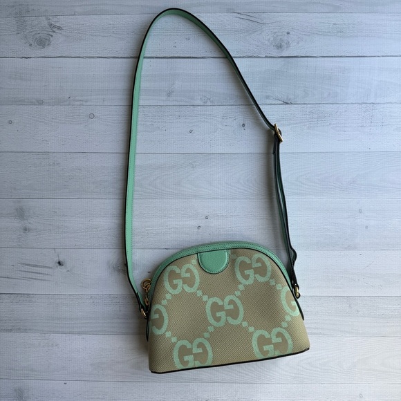 RARE Gucci GG Monogram Ophidia Dome Canvas Shoulder Bag Beige Pepperlight Mint - Picture 5 of 15
